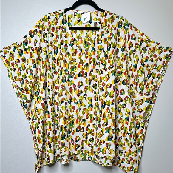 Caramela Tops - Caramela Whitley Multicolor Abstract Print Oversized Top Size Medium NWT